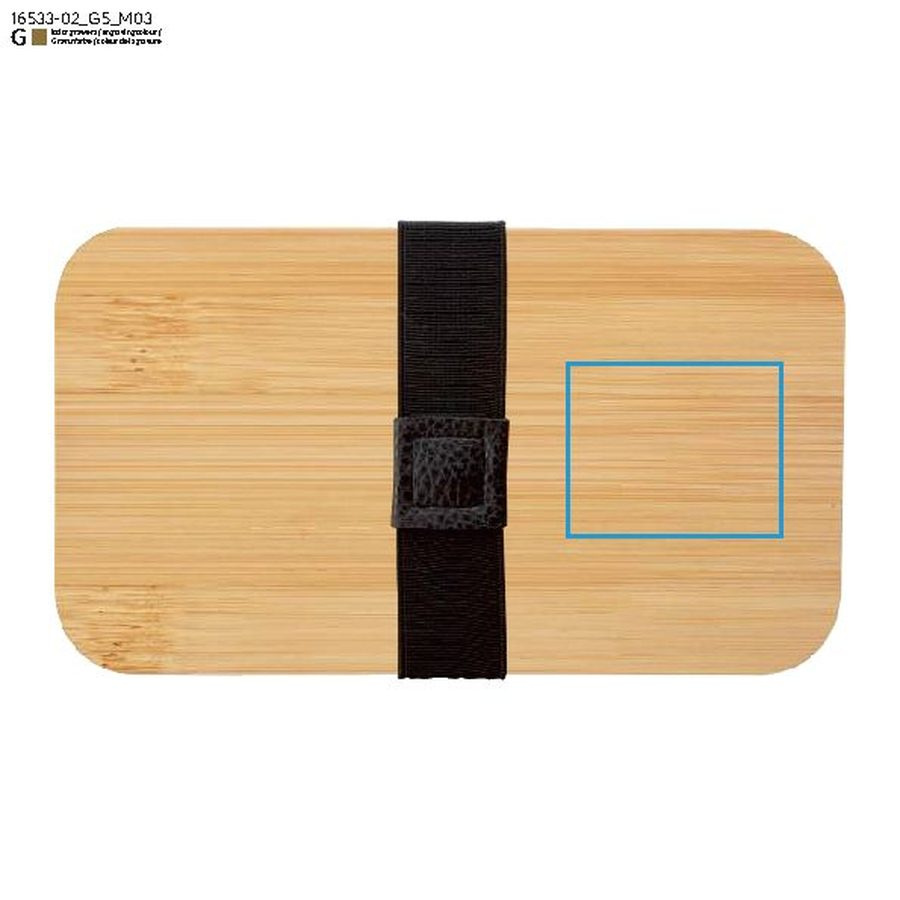 COUPLE – boîte alimentaire 960 ml: Zone de marquage top · Gravure laser
