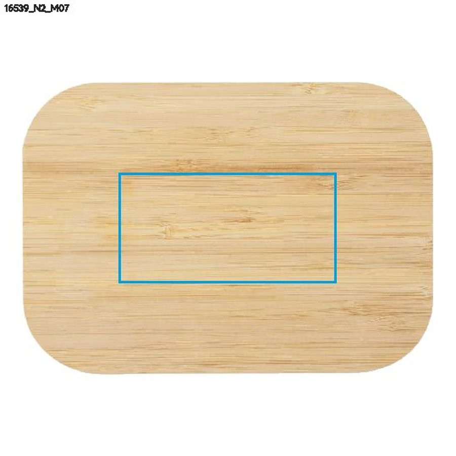 ALVA – boîte en verre 430 ml: Zone de marquage top · Tampographie