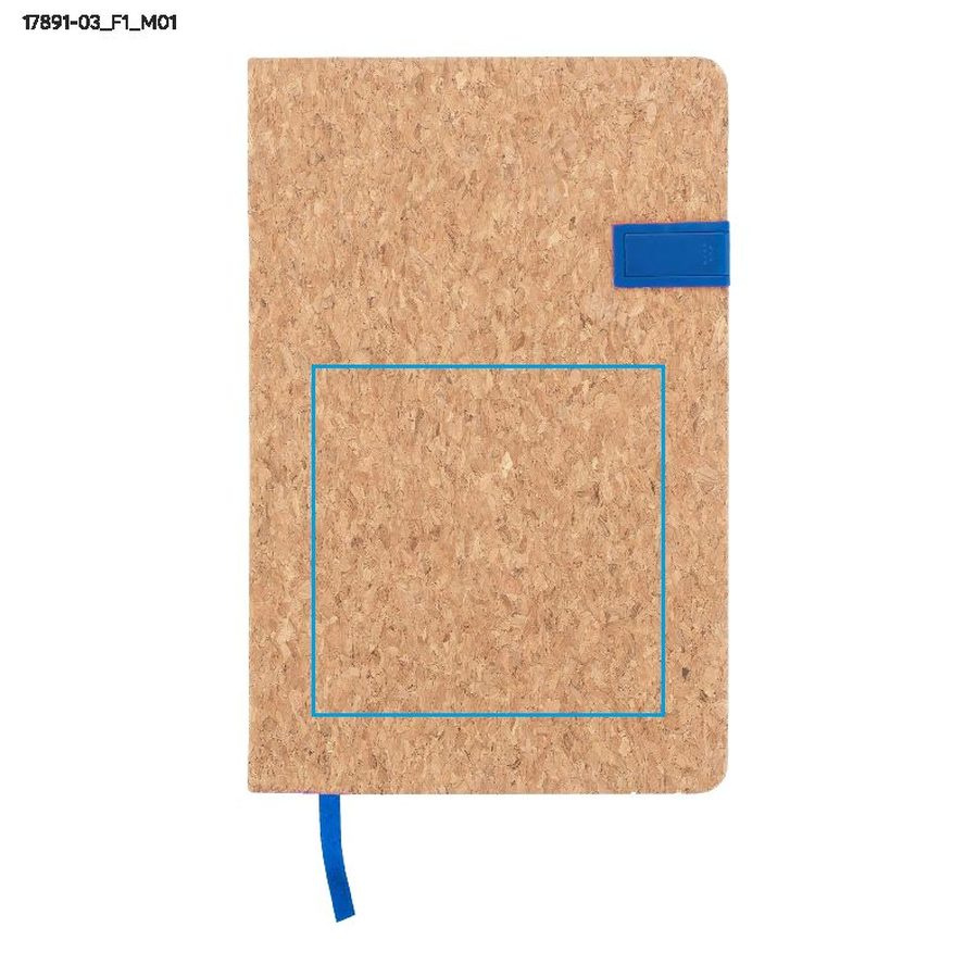 MENTE – carnet A5 avec clé USB 16 Go: Zone de marquage avant · Transfert sérigraphique