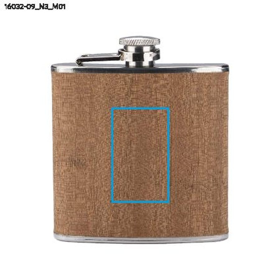 RIDLEY – flasque 200 ml: Zone de marquage avant · Tampographie