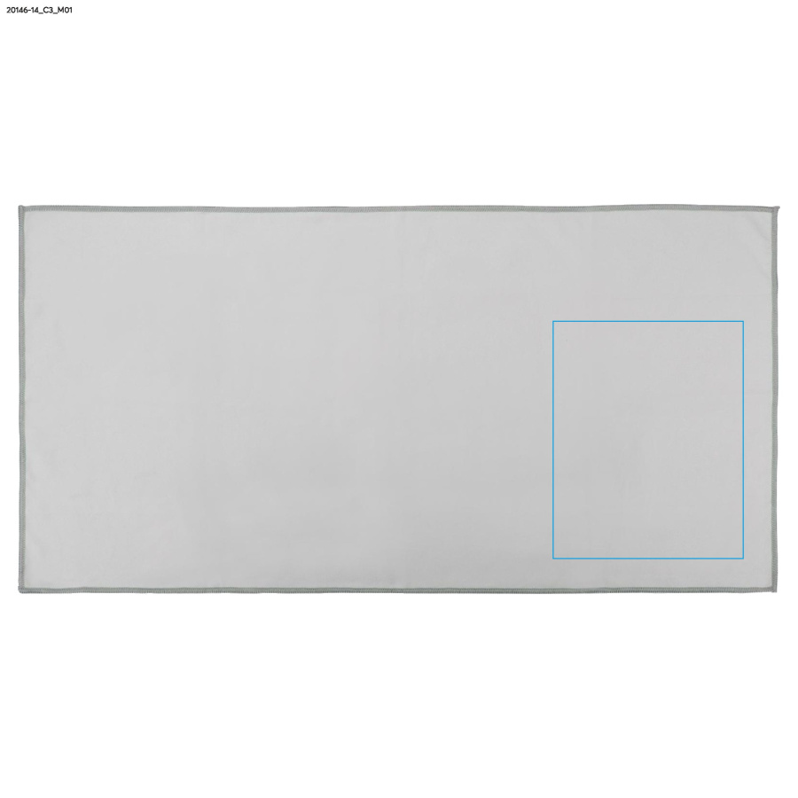 UKO – serviette en microfibre: Zone de marquage avant · DTF