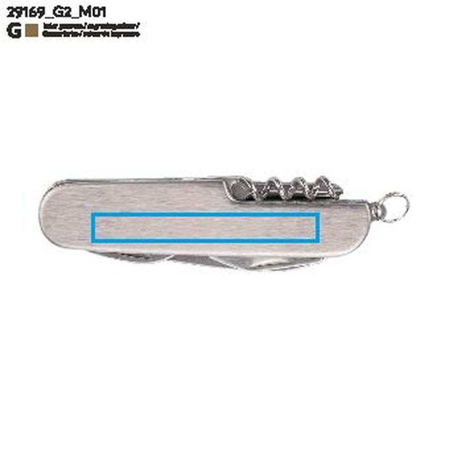 CINCO – couteau de poche: Zone de marquage avant · Gravure laser