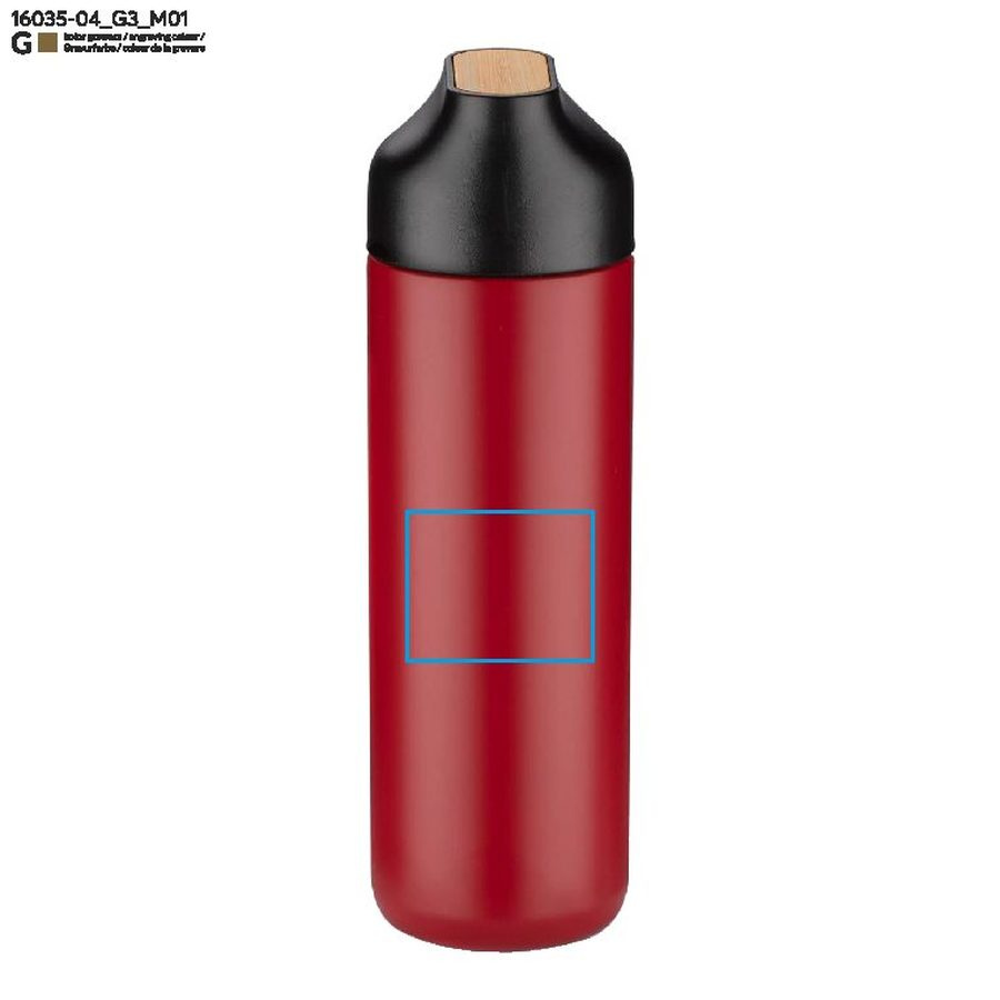 ELSA – bouteille isotherme 600 ml: Zone de marquage avant · Gravure laser