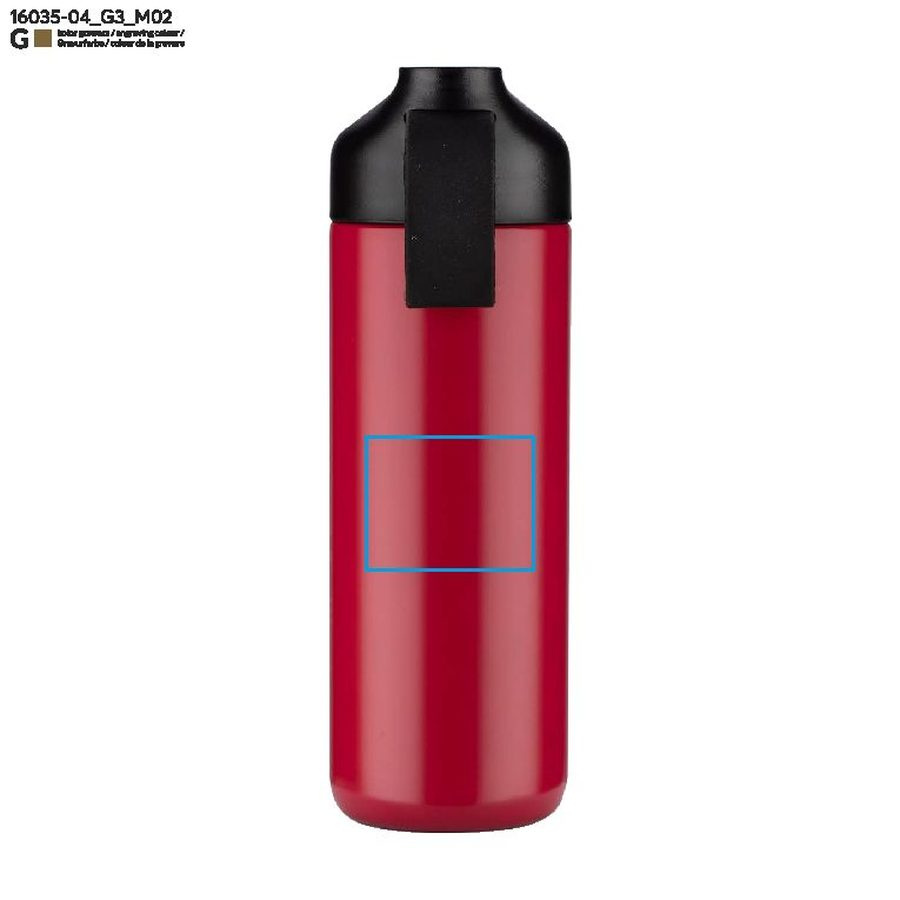ELSA – bouteille isotherme 600 ml: Zone de marquage arrière · Gravure laser