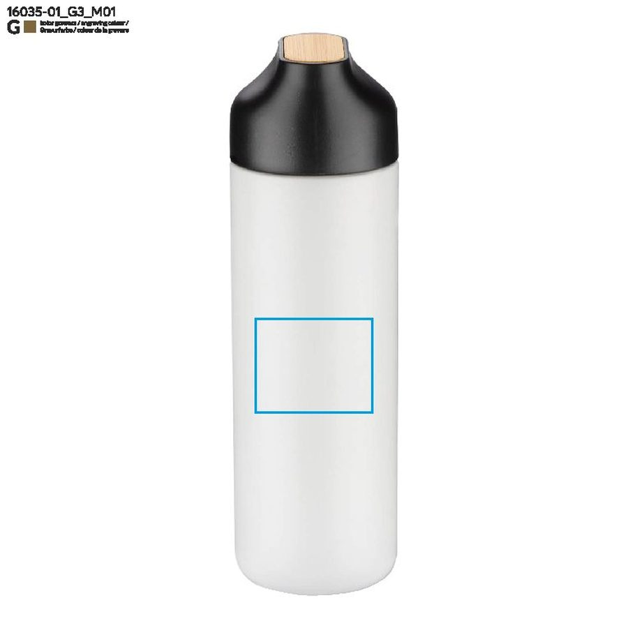 ELSA – bouteille isotherme 600 ml: Zone de marquage avant · Gravure laser