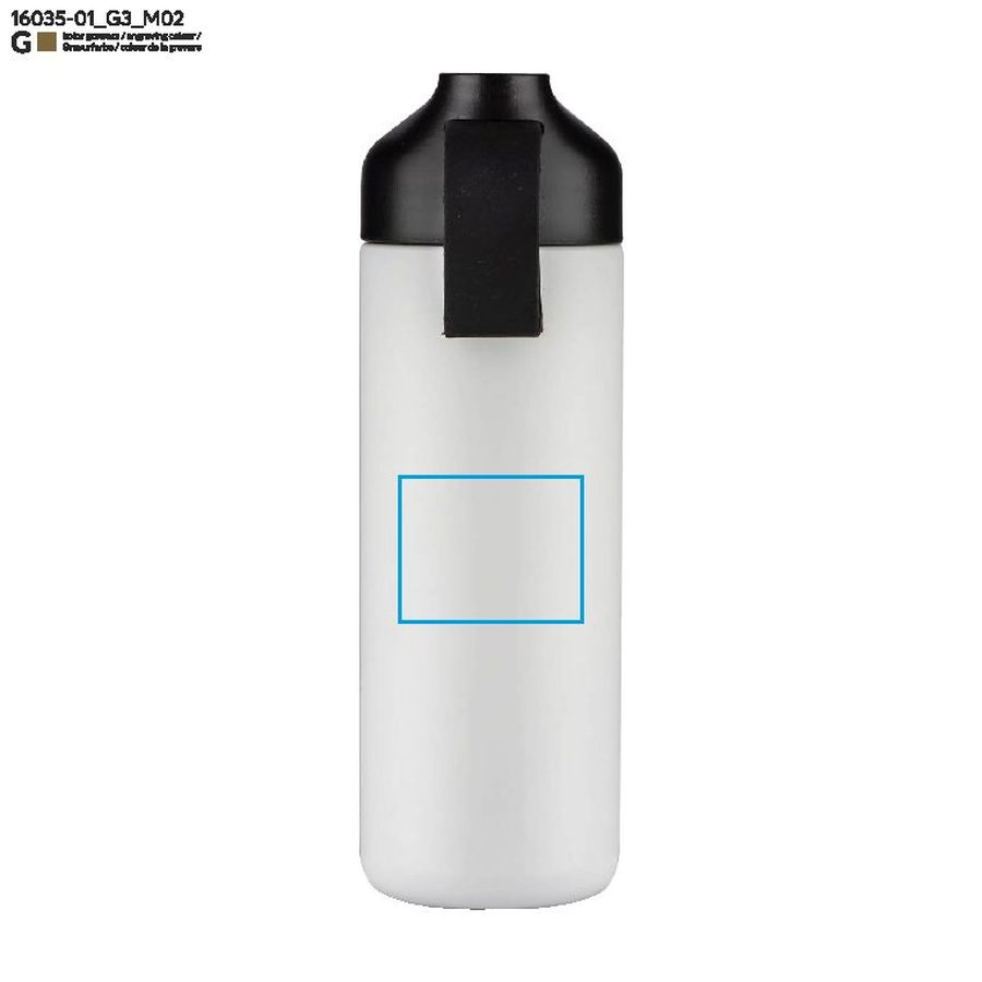 ELSA – bouteille isotherme 600 ml: Zone de marquage arrière · Gravure laser