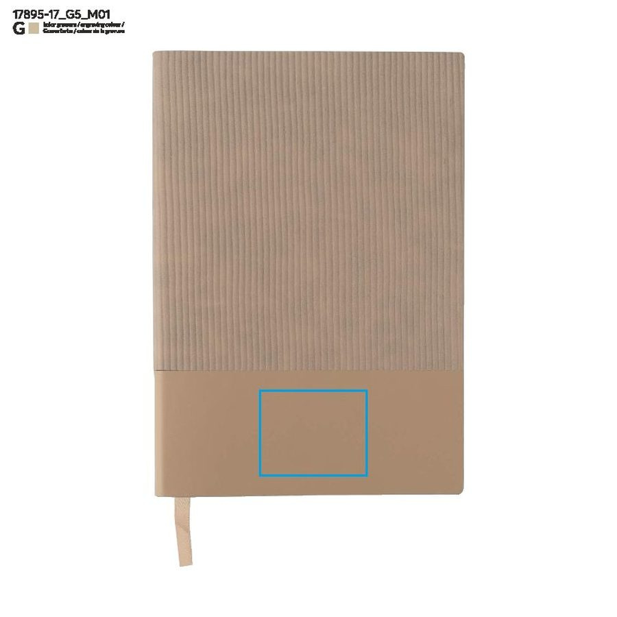 FLAF – carnet A5: Zone de marquage avant · Gravure laser