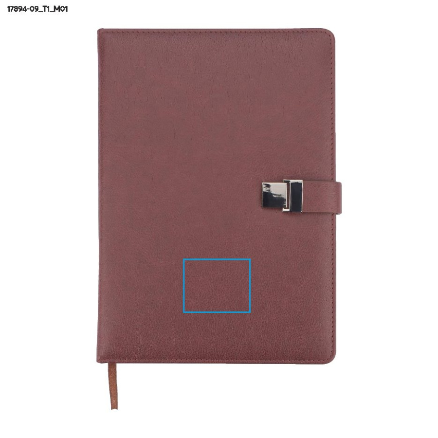 IDELO – carnet B5: Zone de marquage avant · Marquage en creux