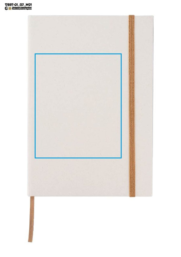 Carnet MILK, format A5 ou A6 à confirmer: Zone de marquage avant · Gravure laser
