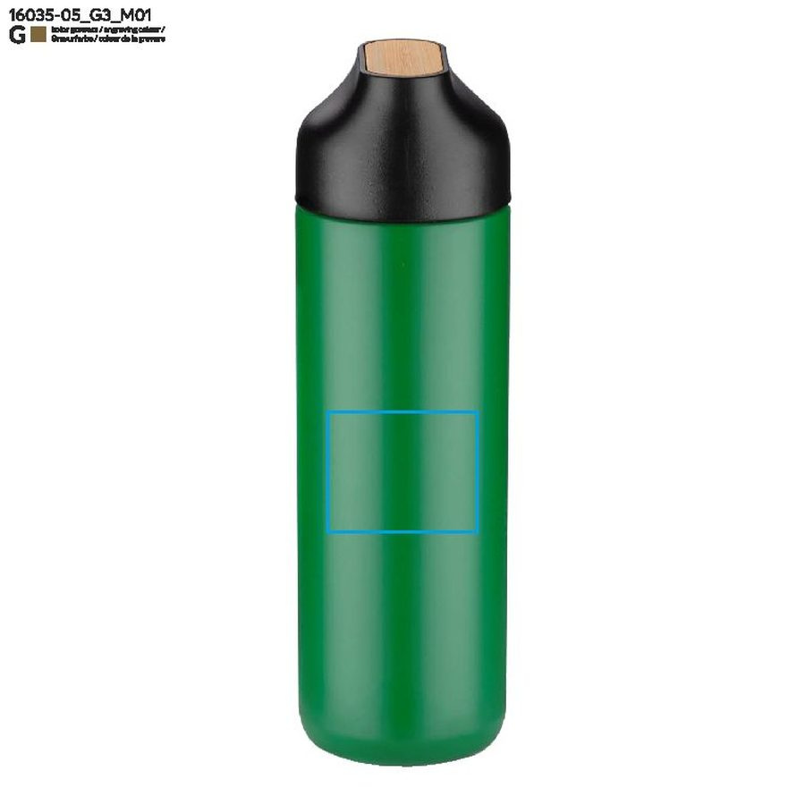 ELSA – bouteille isotherme 600 ml: Zone de marquage avant · Gravure laser