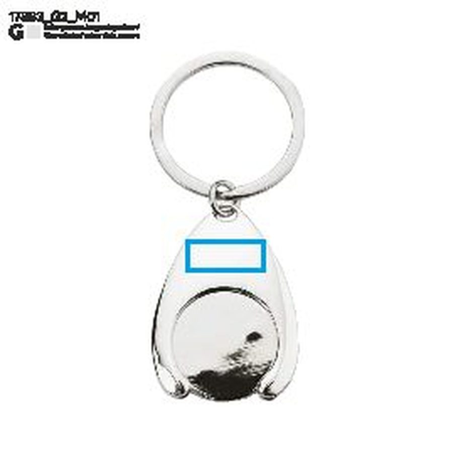 TOKEN – porte-clés 2 en 1: Zone de marquage avant · Gravure laser