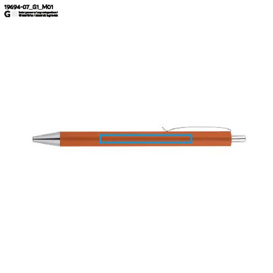 Stylo à bille NOVI: Zone de marquage avant · Gravure laser