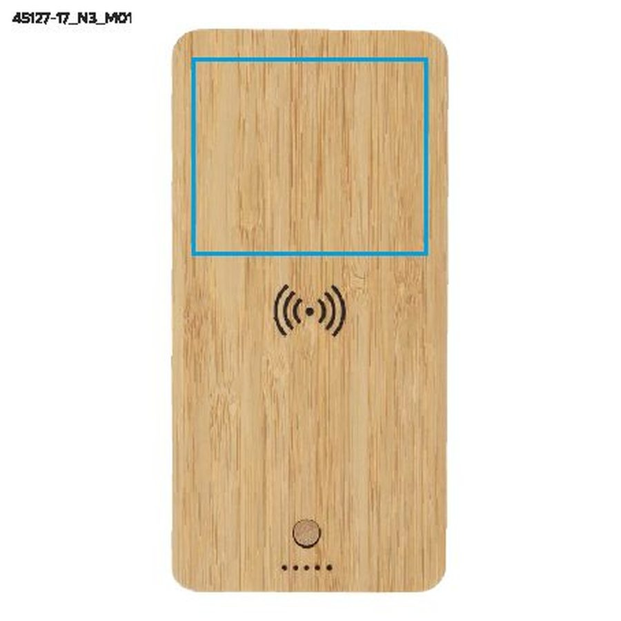 BORRA – batterie externe 10000 mAh: Zone de marquage avant · Tampographie