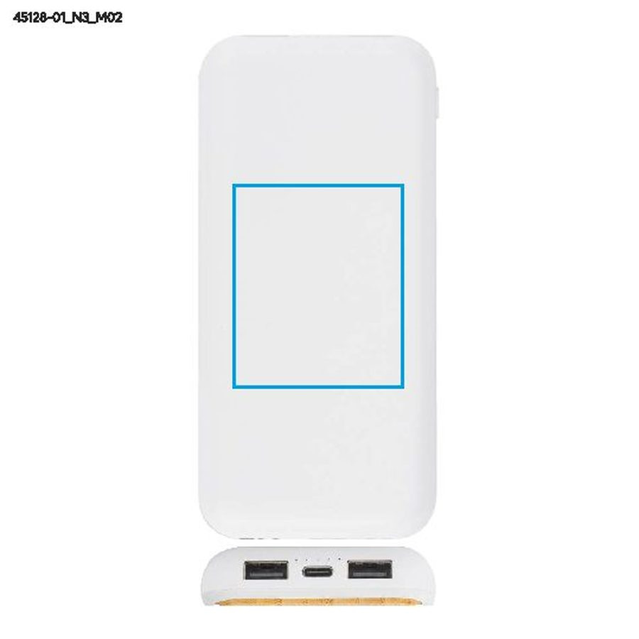 RONI – batterie externe 10000 mAh: Zone de marquage arrière · Tampographie