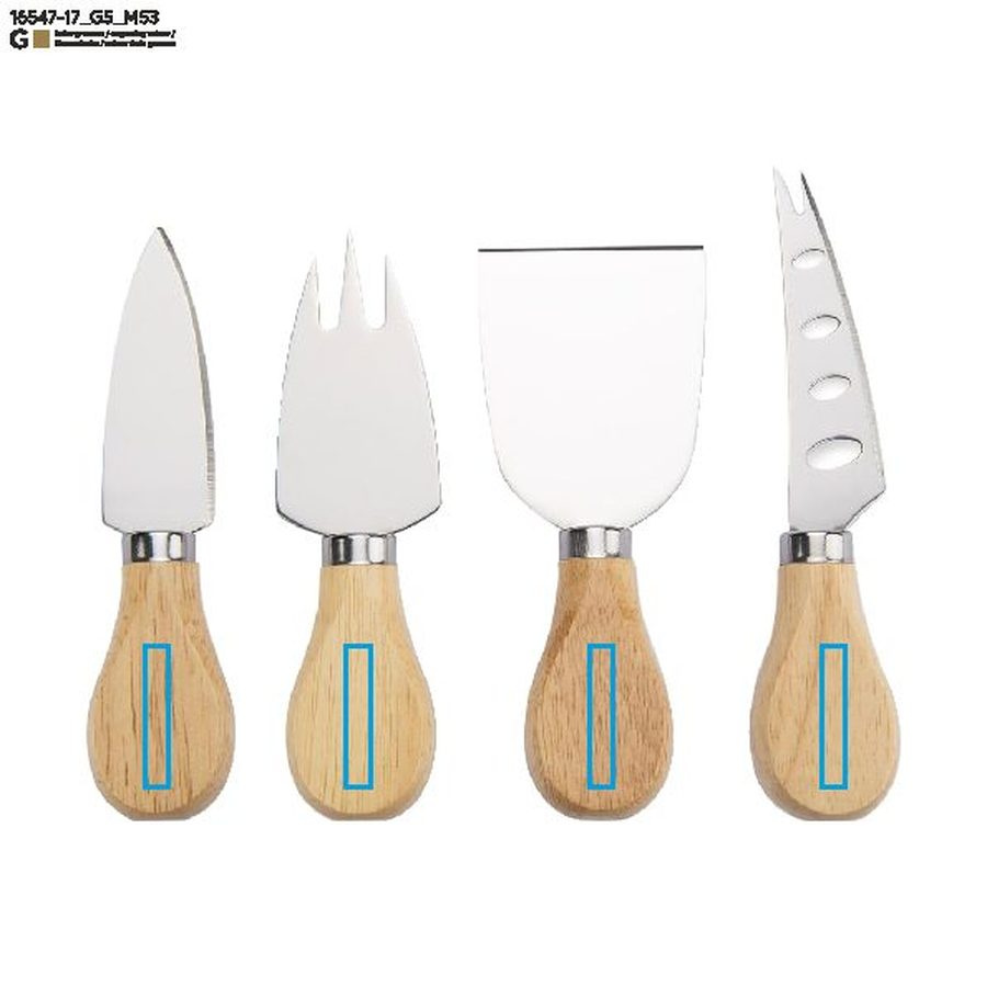 PECORINO – set de couteaux à fromage: Zone de marquage knife · Gravure laser