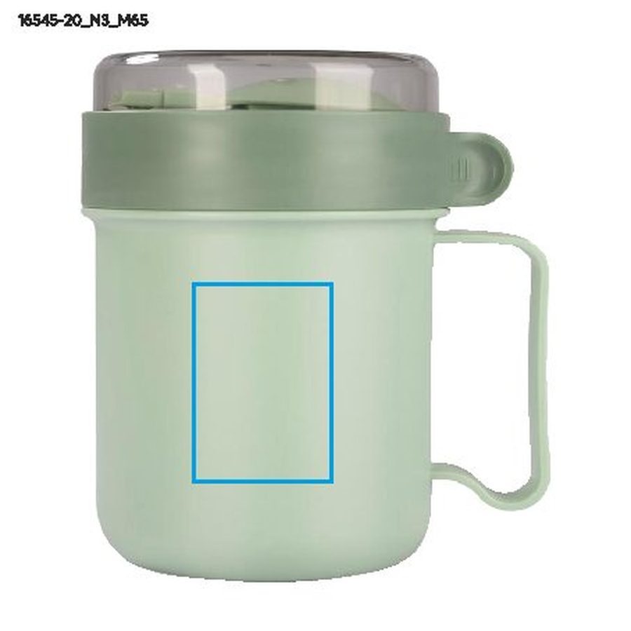 NODSY – boîte à soupe 500 ml: Zone de marquage avant, en bas · Tampographie