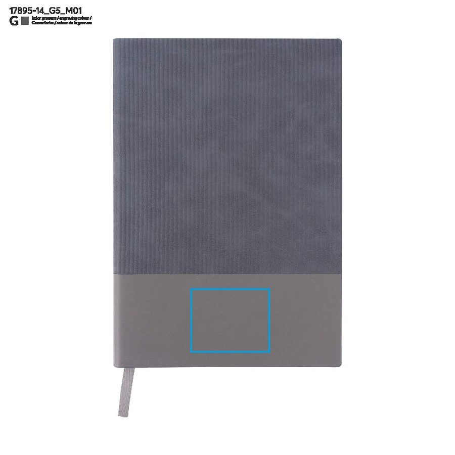 FLAF – carnet A5: Zone de marquage avant · Gravure laser
