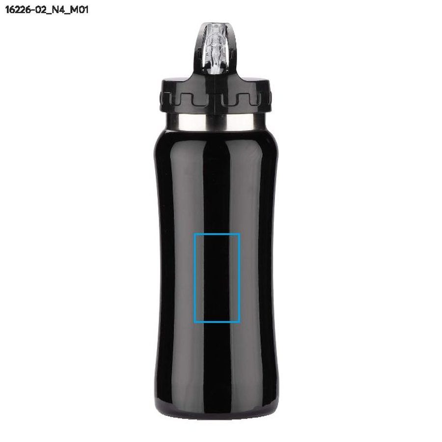 Stalowy bidon PATRO, 600 ml: Pole nadruku z przodu · Tampondruk
