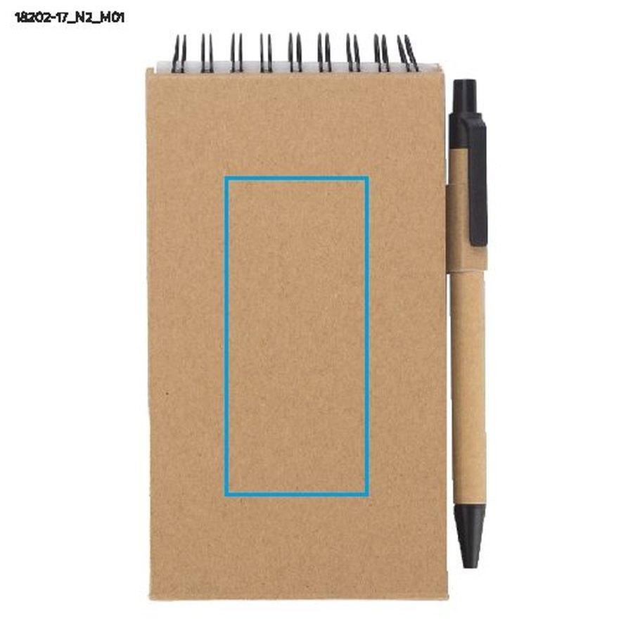 ZENTO – set de notes avec stylo: Zone de marquage avant · Tampographie