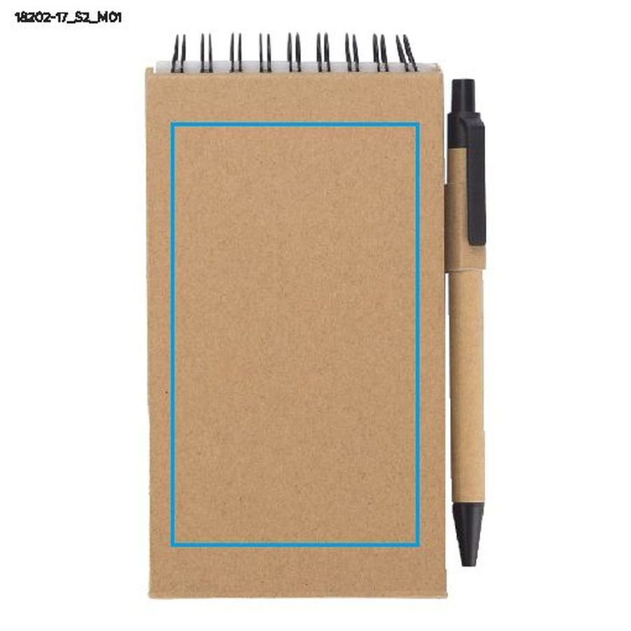 ZENTO – set de notes avec stylo: Zone de marquage avant · Sérigraphie