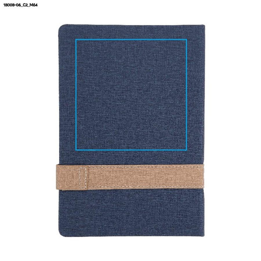 Carnet à fermoir ELITE A5: Zone de marquage avant, en haut · DTF