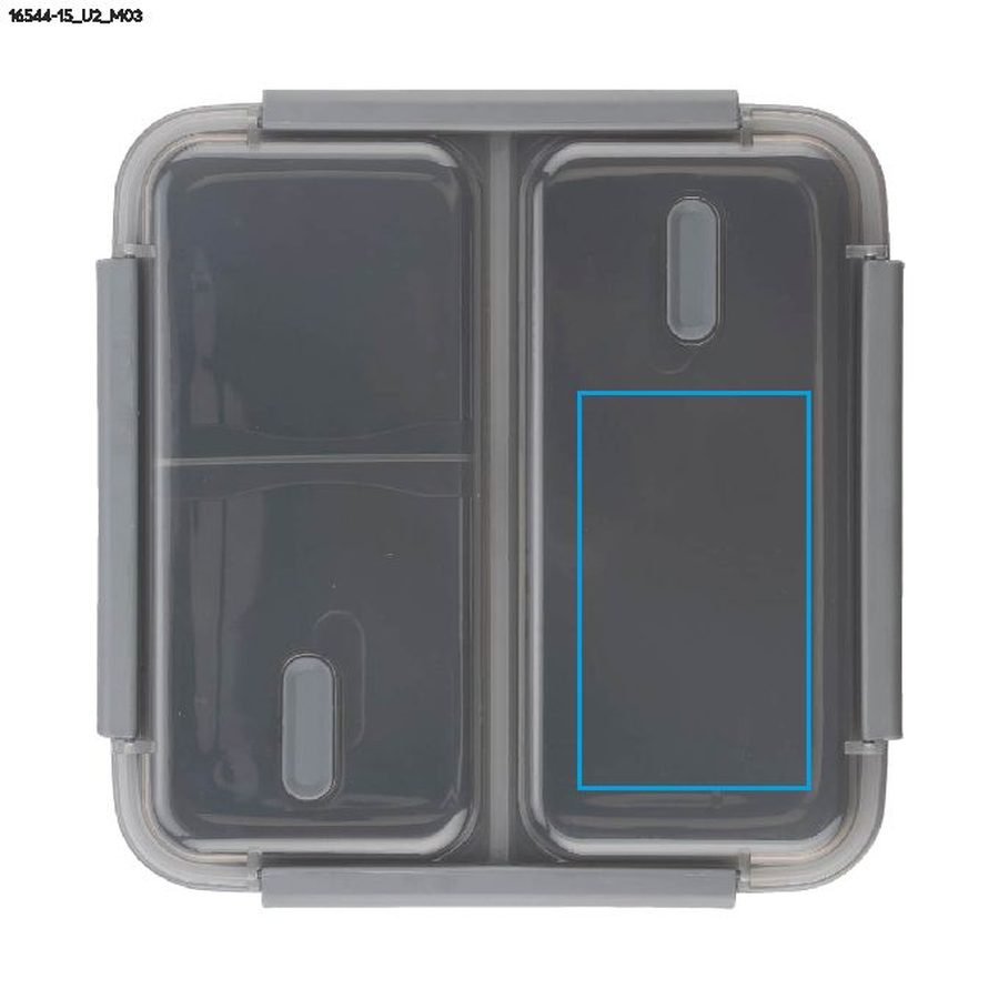 DUO – boîte alimentaire 1100 ml: Zone de marquage top · Impression UV