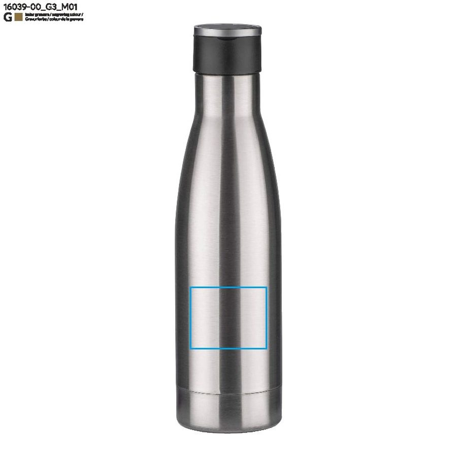 Дорожная вакуумная бутылочка BONITA 500 мл: Print area front · Laser engraving
