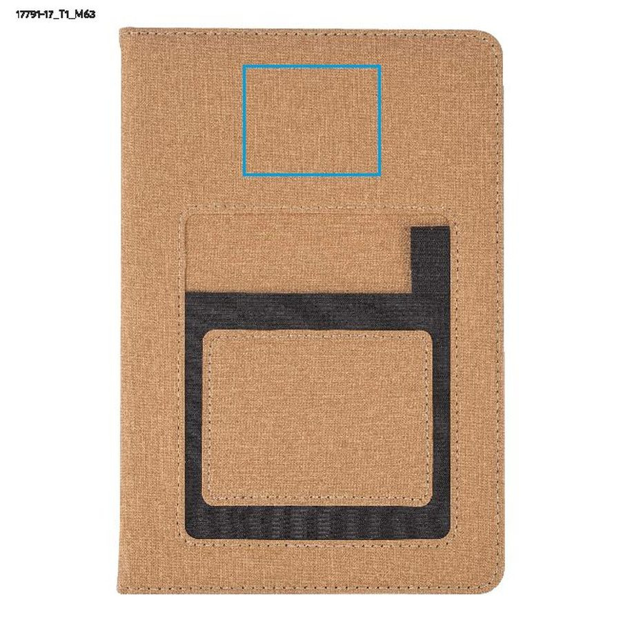 FILO – carnet A5: Zone de marquage avant, en haut · Marquage en creux