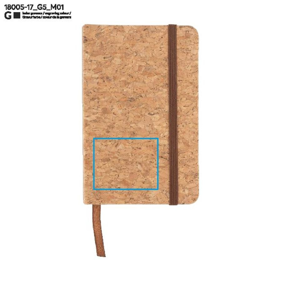 CORA – carnet A6: Zone de marquage avant · Gravure laser