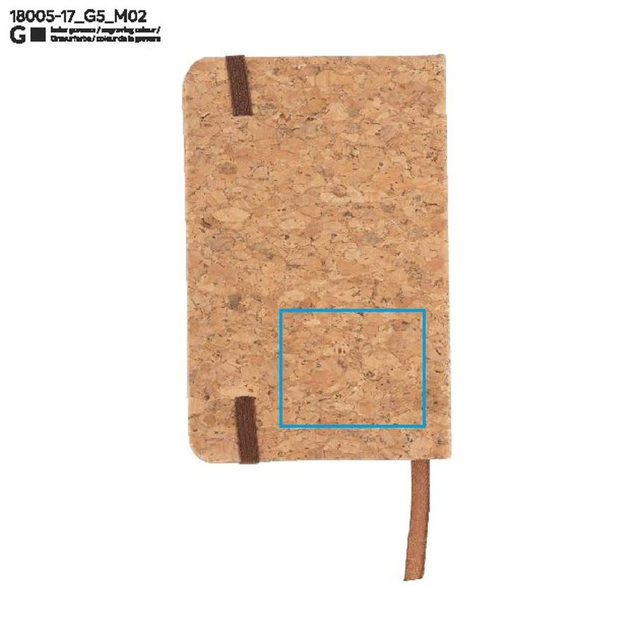 CORA – carnet A6: Zone de marquage arrière · Gravure laser