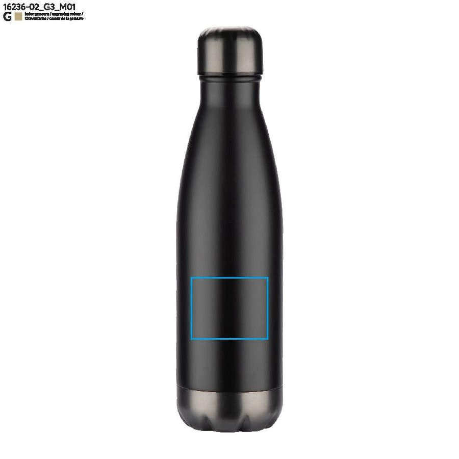 Butelka termiczna WATRO, 500 ml: Pole znakowania z przodu · Grawerowanie laserowe