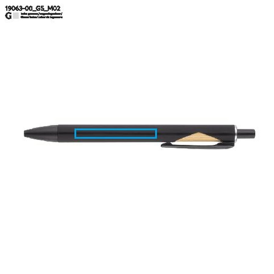 Stylo à bille FRANK: Zone de marquage arrière · Gravure laser