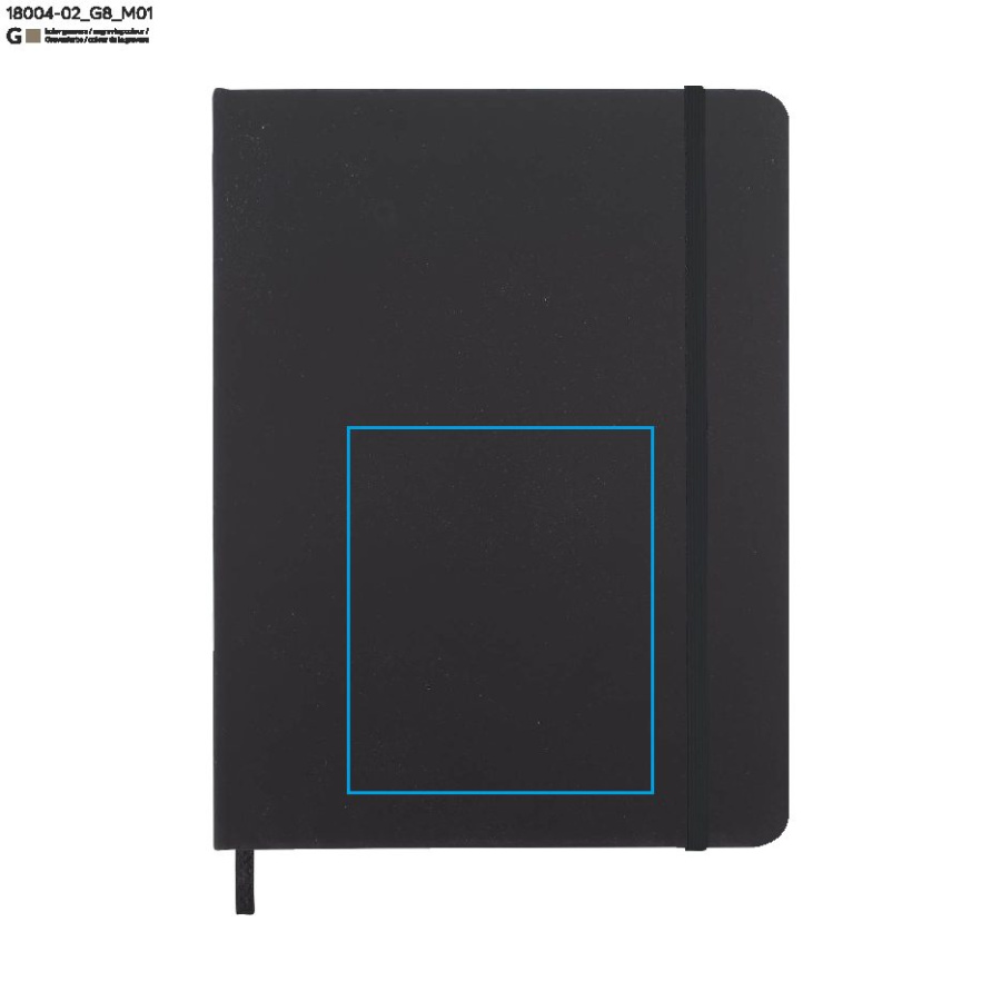 Carnet VITAL B5: Zone de marquage avant · Gravure laser