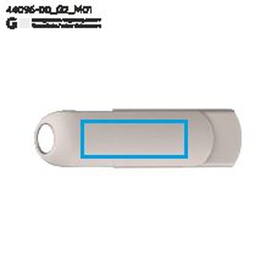 Clé USB 64 Go RONITO: Zone de marquage avant · Gravure laser