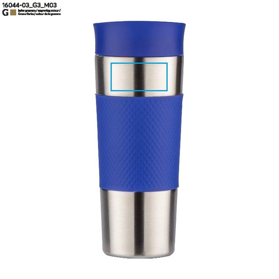 Kubek termiczny RONDE, 425 ml: Print area top · Laser engraving