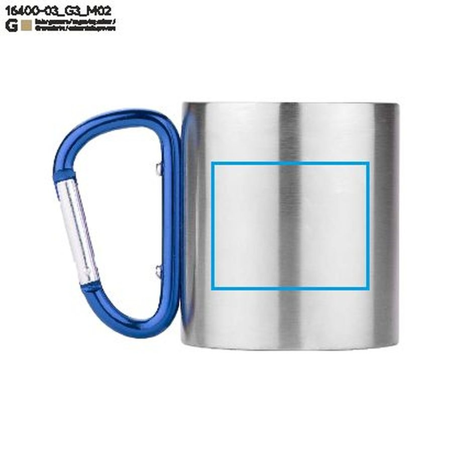 Tasse à mousqueton CAMPIC 200 ml: Zone de marquage arrière · Gravure laser