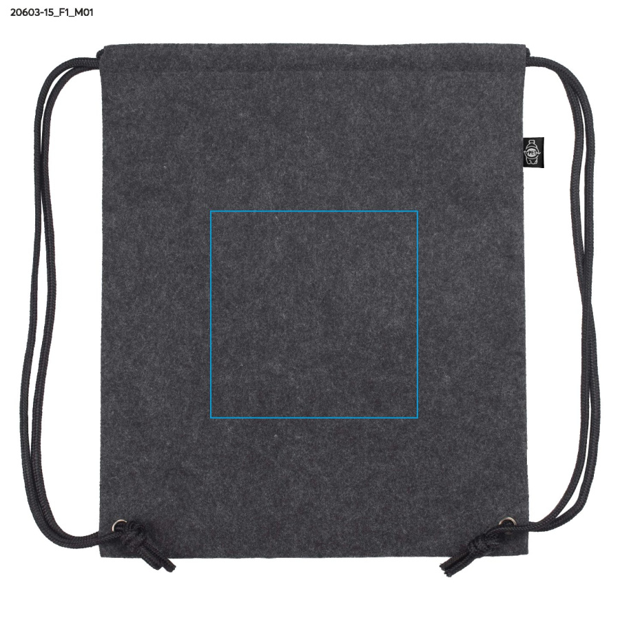 DENGY — filcowa torba rPET: Print area front · Screen printing heat transfer