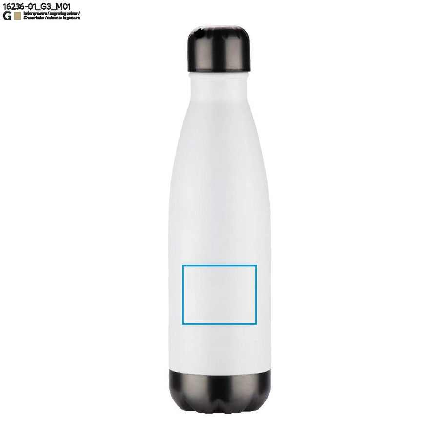 Butelka termiczna WATRO, 500 ml: Pole znakowania z przodu · Grawerowanie laserowe