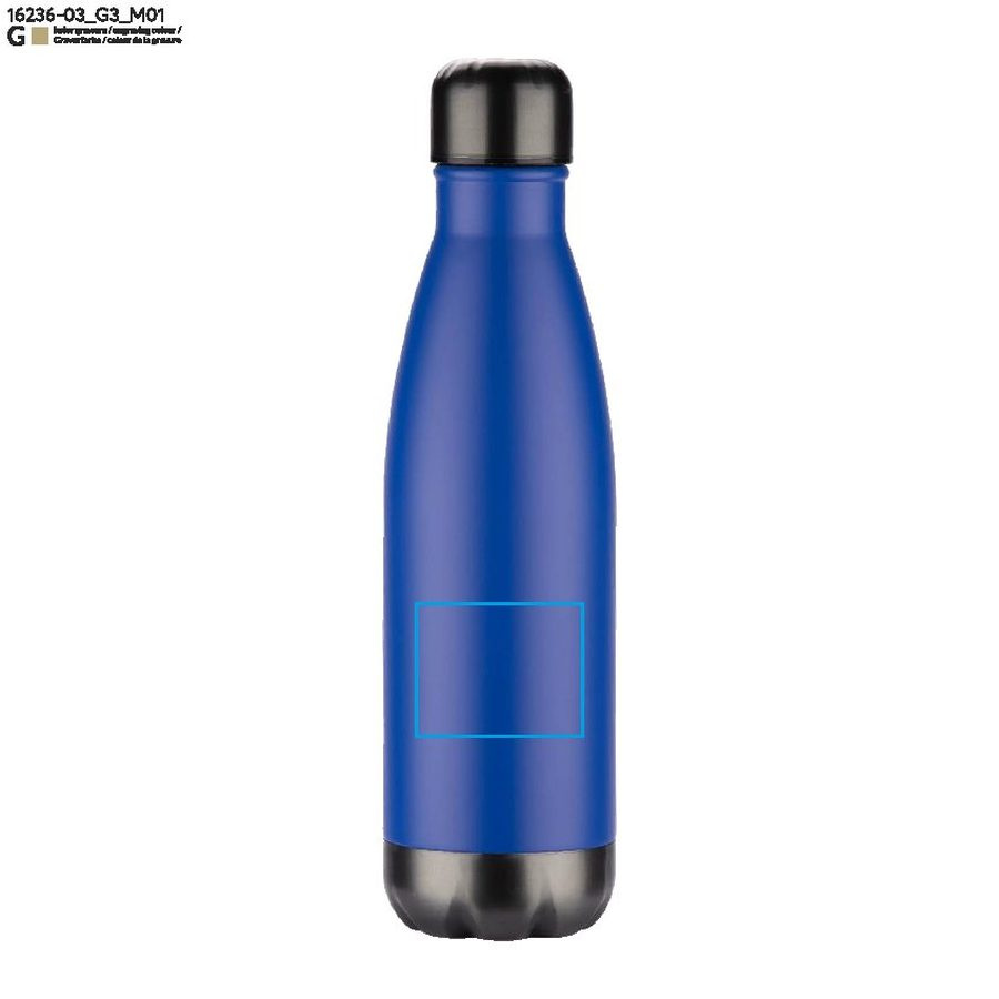 Butelka termiczna WATRO, 500 ml: Pole znakowania z przodu · Grawerowanie laserowe