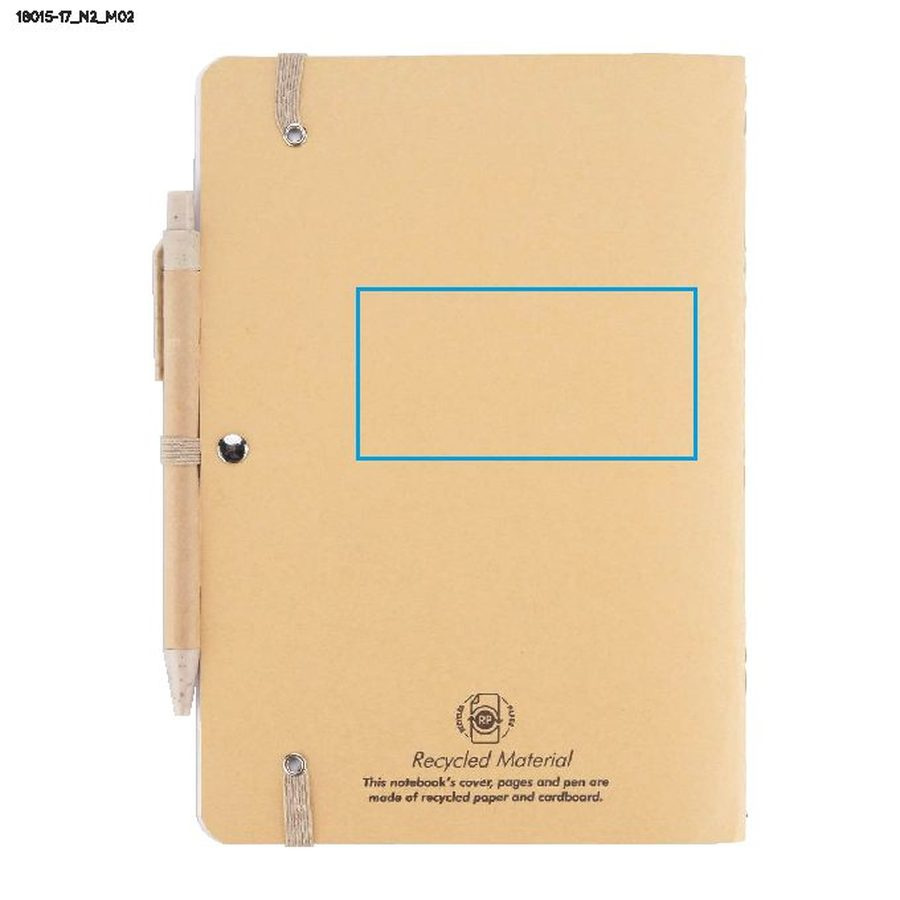 REMATT – carnet avec stylo A5: Zone de marquage arrière · Tampographie