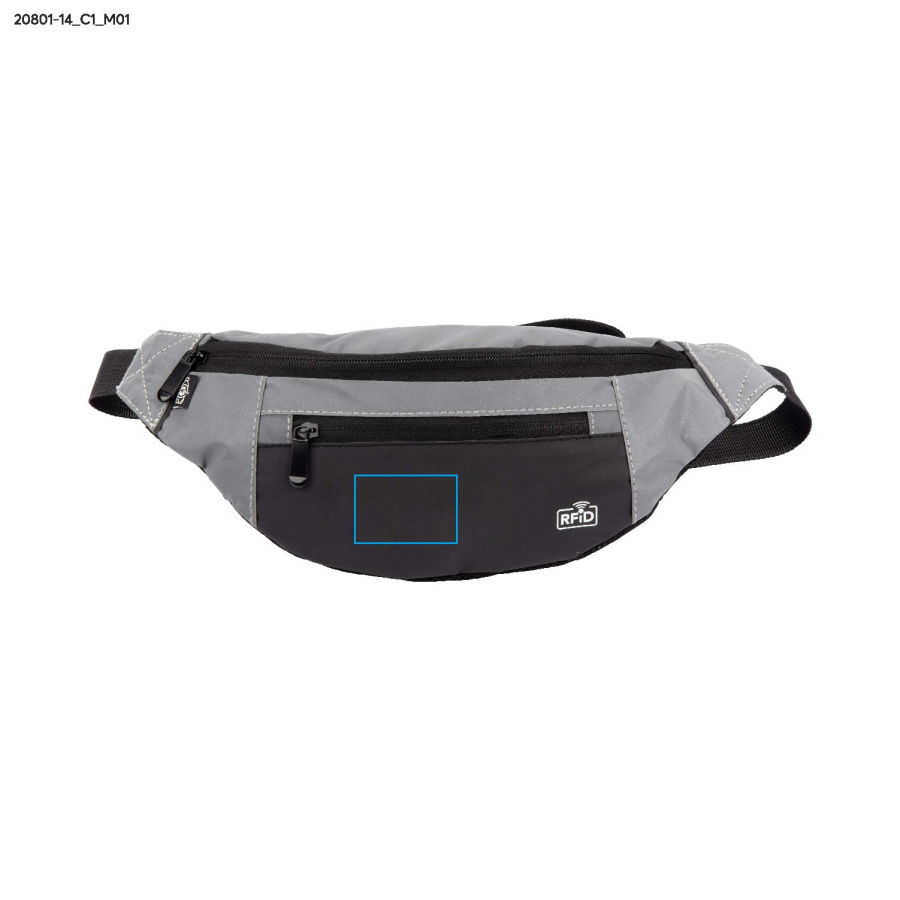 MARTE – sac banane en rPET: Zone de marquage top · DTF
