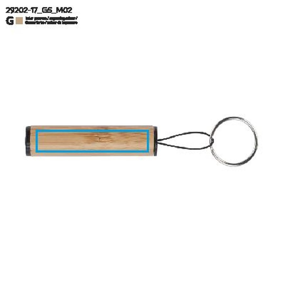 DULO – porte-clés lampe de poche: Zone de marquage arrière · Gravure laser