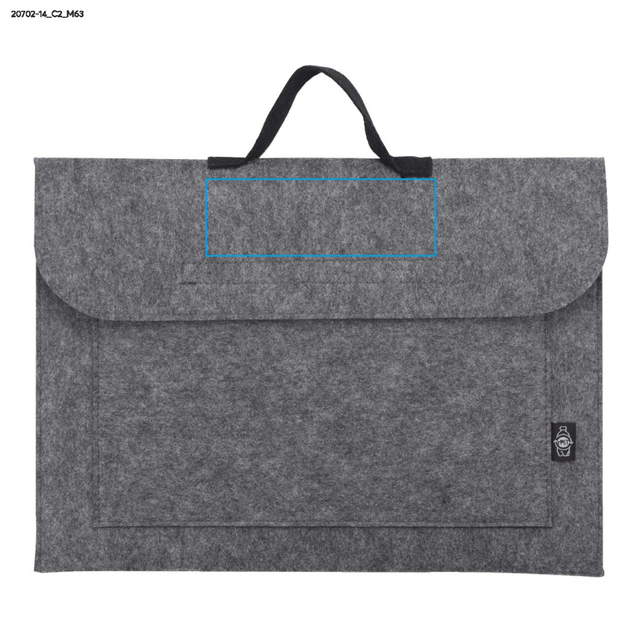 TARO – housse pour ordinateur portable: Zone de marquage avant, en haut · DTF