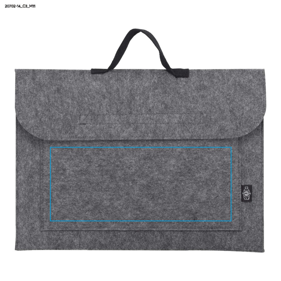 TARO – housse pour ordinateur portable: Zone de marquage de la poche 1 · DTF