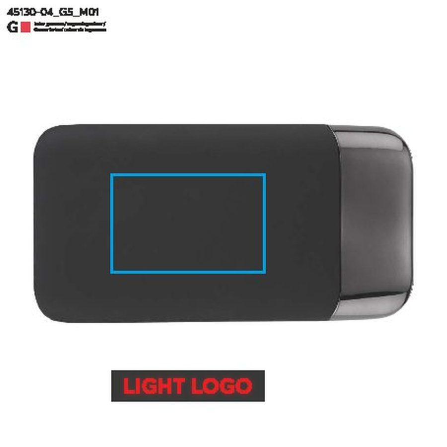 Powerbank MING, 8000 mAh, USB-C: Pole znakowania z przodu · Grawerowanie laserowe