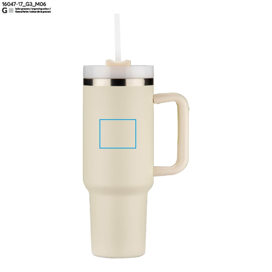 Reisebecher STANLI 1000 ml: Print area side · Laser engraving