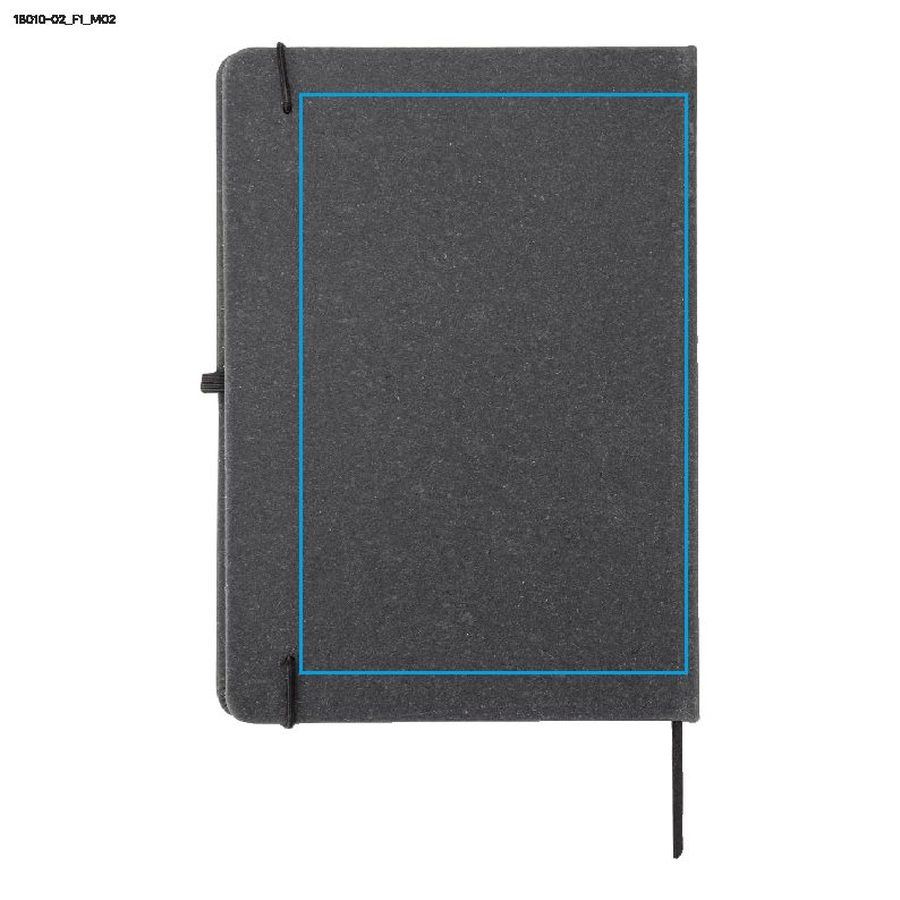 Carnet en PU recyclé GLITZO A5: Zone de marquage arrière · Transfert sérigraphique