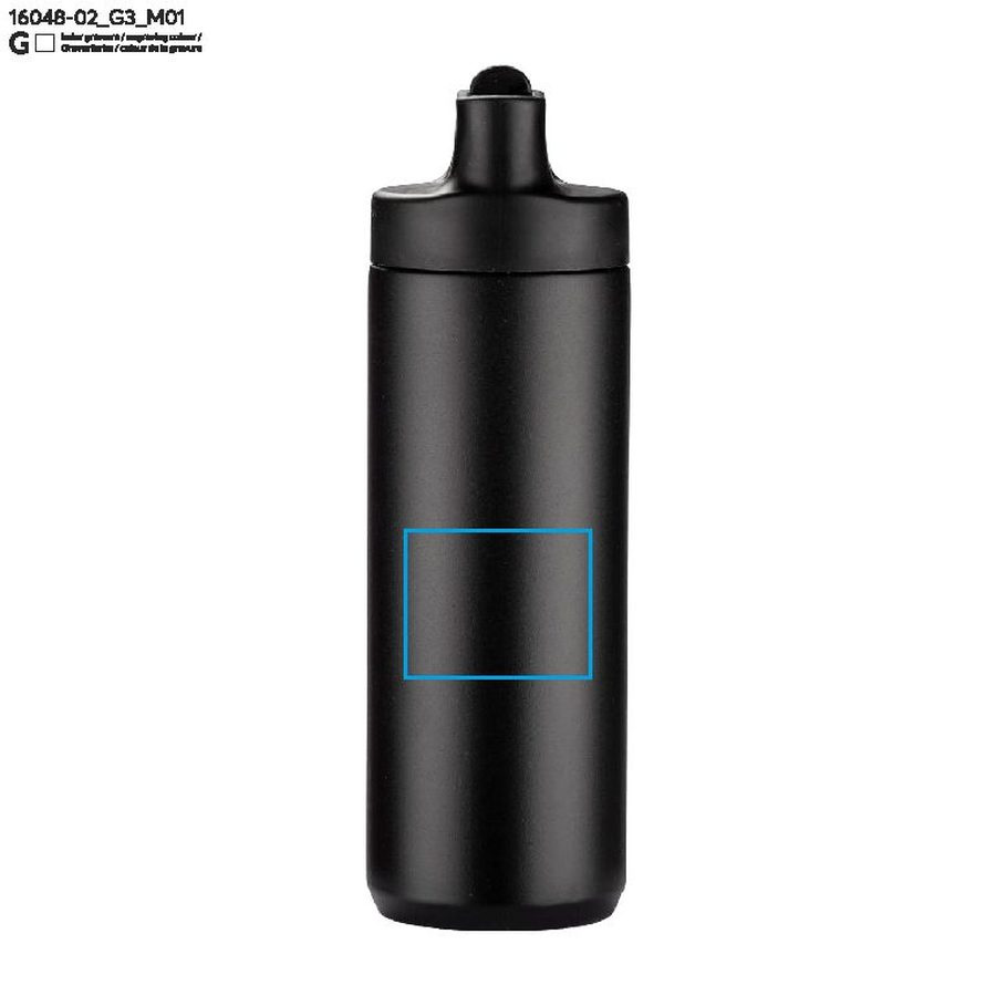 Butelka termiczna VELORA, 500 ml: Pole znakowania z przodu · Grawerowanie laserowe