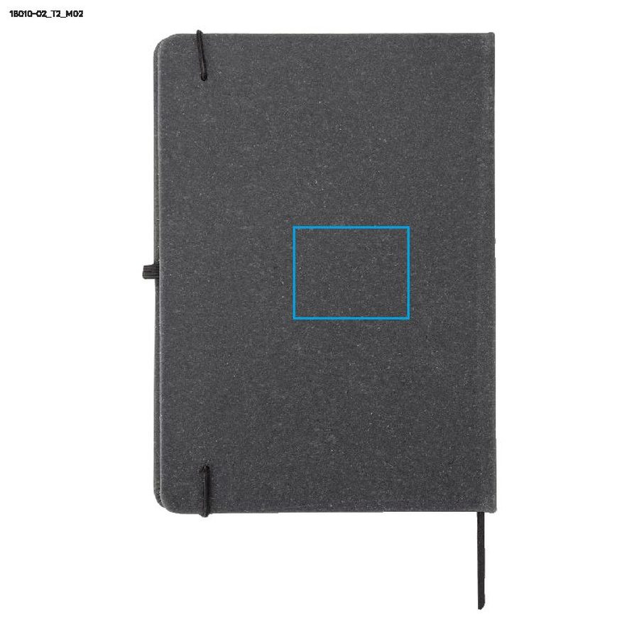 Carnet en PU recyclé GLITZO A5: Zone de marquage arrière · Marquage en creux