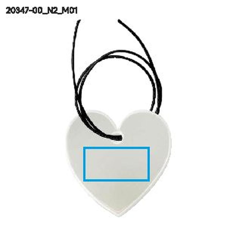 Zawieszka REF-HEART: Pole nadruku z przodu · Tampondruk